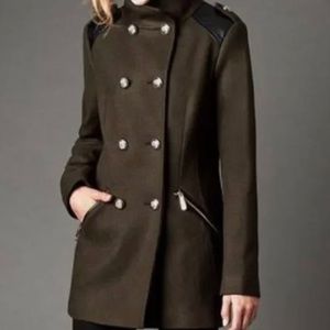 Vince Camuto Black Wool Military Coat